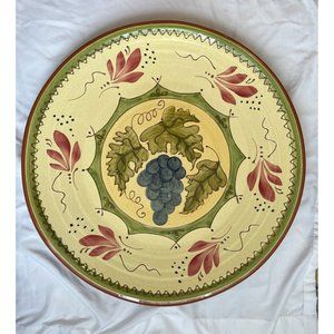 VTG Harry And David 15.5” Tray Serving Platter Plate Thanksgiving Pottery Grapes